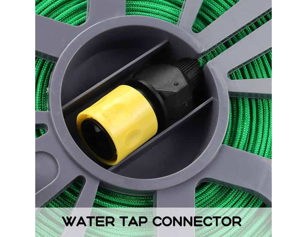 Tubo Acqua Giardino Estendibile Con Pistola Avvolgitubo Pompa Annafiatore 15...