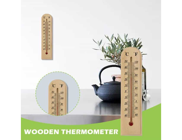 3x Termometro da Muro Parete in Legno Interno Esterno Misura Temperatura C°...