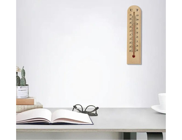 3x Termometro da Muro Parete in Legno Interno Esterno Misura Temperatura C°...