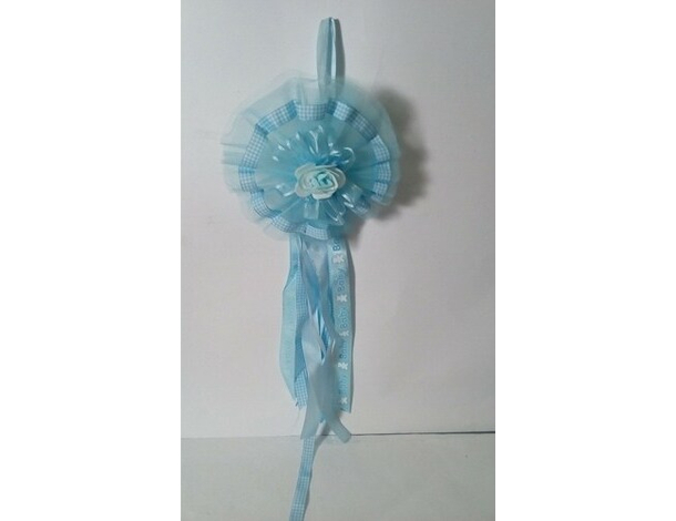 Fiocco Nascita Coccarda Neonato Bambini Rosa o Blu Fuoriporta Decorazione...