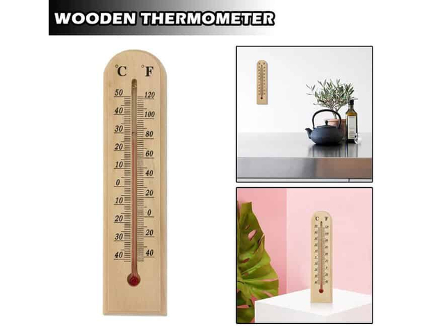 3x Termometro da Muro Parete in Legno Interno Esterno Misura Temperatura C°...