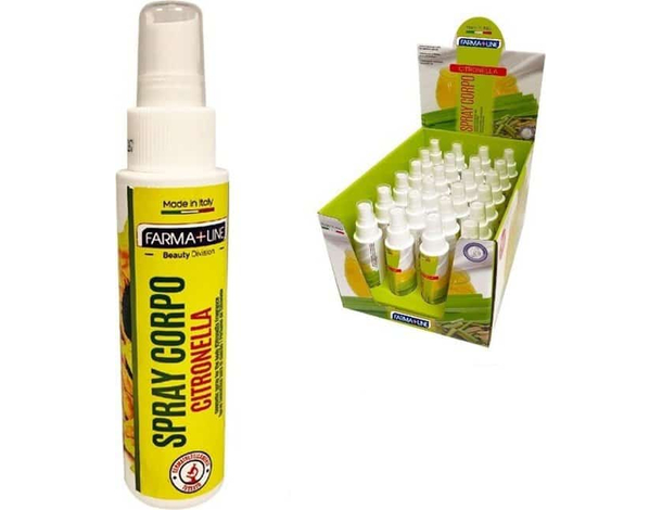 5x Spray Corpo Profumato Alla Citronella Anti Zanzare 90ml Estate Made in Italy