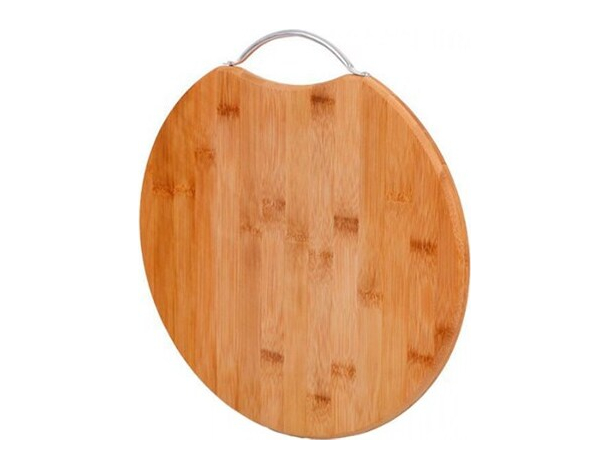 Tagliere Tondo Piatto 30cm Legno di Bamboo Con Manico Antipasti Salumi Formaggi