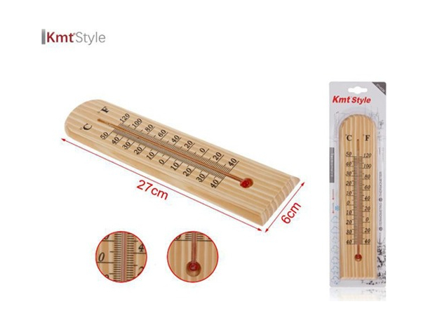 3x Termometro da Muro Parete in Legno Interno Esterno Misura Temperatura C°...