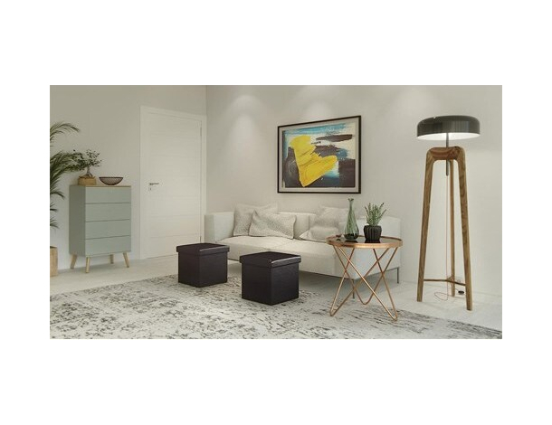 Pouf Contenitore Puff Quadrato in PVC Panca Baule 38x38x38 cm Sgabello Seduta...