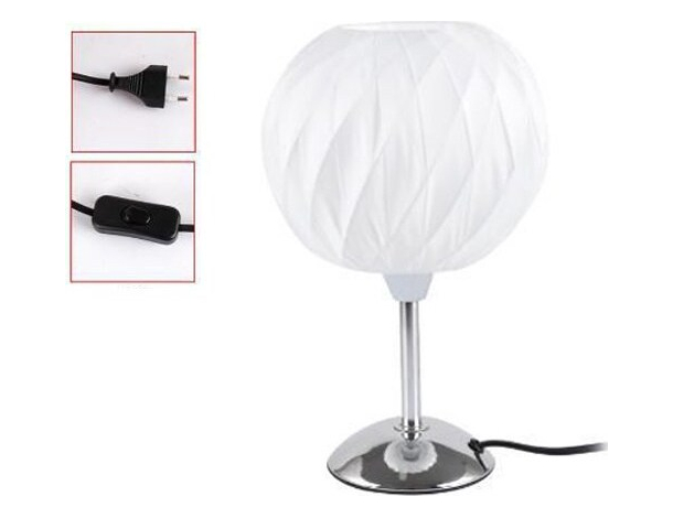 Lampada Abat-Jour da Tavolo 26cm con Paralume in Tessuto Comodino Scrivania 25W