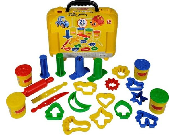 Set Valigetta Plastilina Modellante Pasta Modellabile Bambini + 21 pz Accessori