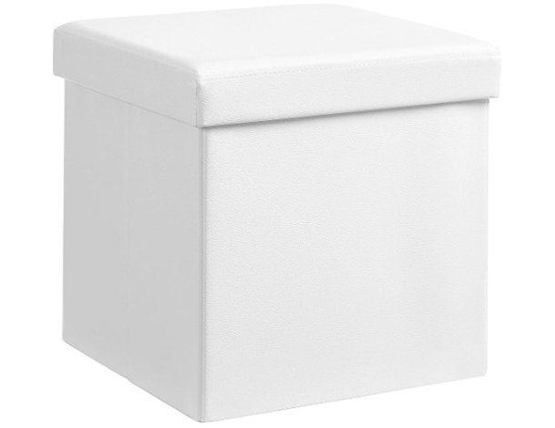 Pouf Contenitore Puff Quadrato in PVC Panca Baule 31x31x31 cm Sgabello Seduta...