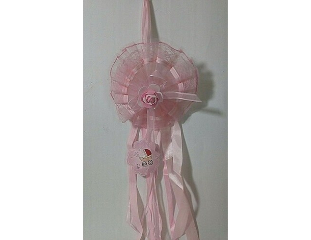 Fiocco Nascita Coccarda Neonato Bambini Rosa o Blu Fuoriporta Decorazione...