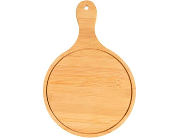 Tagliere Tondo Piatto 24cm Legno di Bamboo Naturale Antipasti Salumi Formaggi