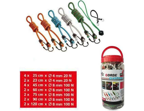 Kit da 18 Pezzi Corda Fune Elastica Resistente Portapacchi con Ganci...