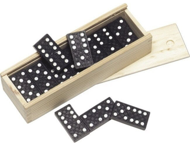 Domino Gioco Strategia Tavolo 28 Pezzi Bambini Nero Scatola Società Tessere
