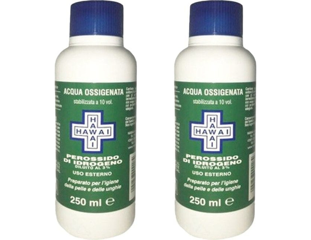 2x Flaconi Acqua Ossigenata 250ml 10 VOL Disinfettante 3% Perossido di Idrogeno