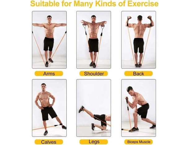 Kit 10 Fasce Bande Elastiche Elastici Fitness Palestra Resistenza Maniglie...