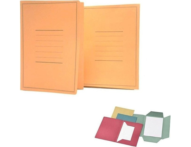 50x Cartella 3 Lembi 25x33 cm Linea Eco Pigna con Stampa Colori Assortiti
