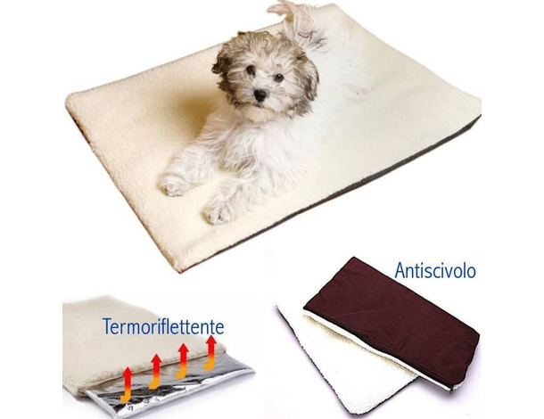 Tappetino a Tre Strati Autoriscaldante per Animali Domestici Riflette il...