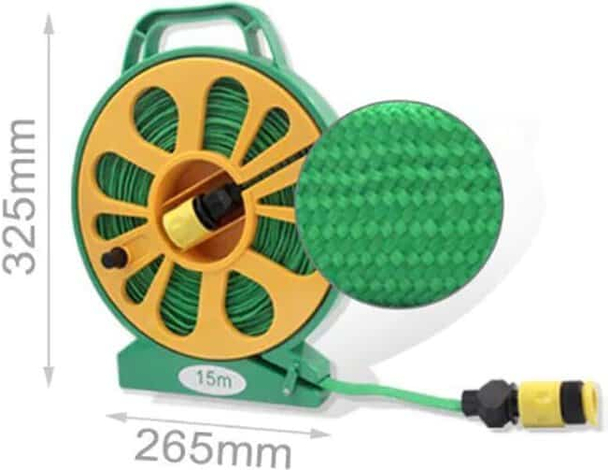 Tubo Acqua Giardino Estendibile Con Pistola Avvolgitubo Pompa Annafiatore 15...