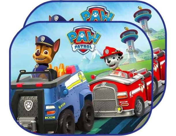Set 2 Tendine Paw Patrol Coppia Tende Parasole Auto Finestrino Bambini 44x35cm