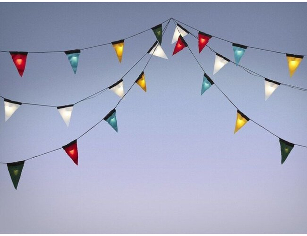 Catena Luminosa 5m Luce LED Effetti RGB 8 Bandierine Luci Natale Feste...