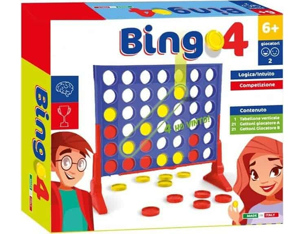 Fai Quattro in Linea Gioco da Tavolo di Società Bingo per Bambini da 6 anni +