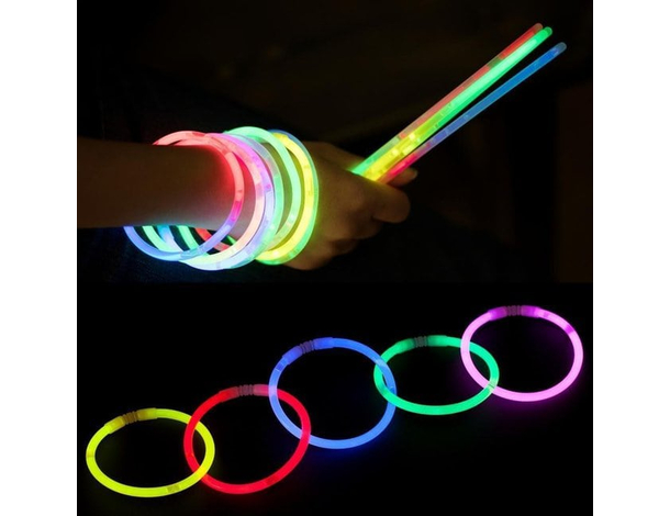 50x Braccialetti Luminosi Bracciali Fluorescenti Disco Effetto DJ Star Light...