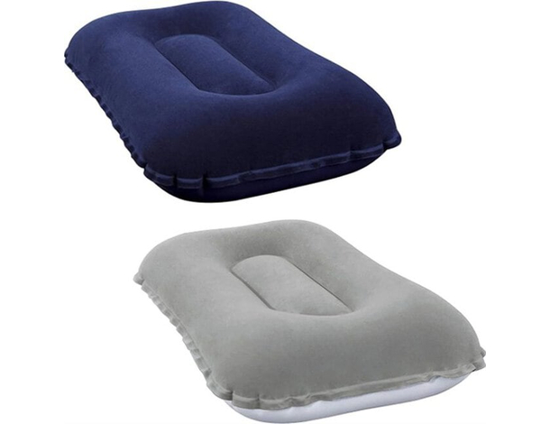 2x Cuscino Gonfiabile da Campeggio Portatile Viaggio in Velluto Mare Riposo