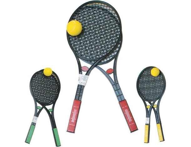 Set Coppia di Racchette da Tennis con Pallina Bambini Adulti Colorate 2 Players