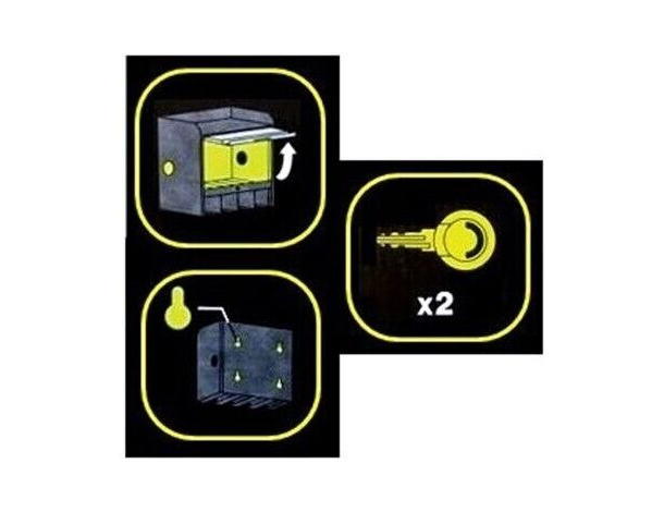 Armadietto porta utensili in metallo con sportello richiudibile e 2 chiavi 7