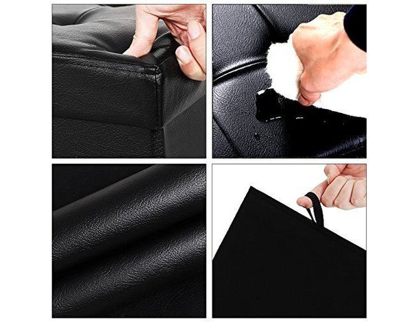 Pouf Contenitore Puff Quadrato in PVC Panca Baule 31x31x31 cm Sgabello Seduta...