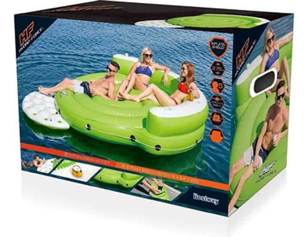 Isola Galleggiante Materassino Gonfiabile per Piscina e Mare con 5 Posti...