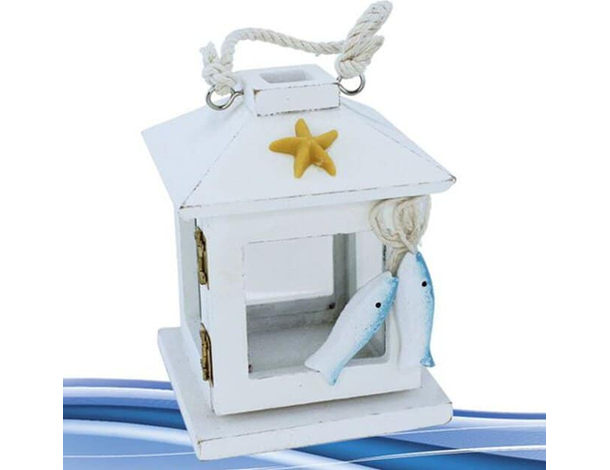 Lanterna Mare In Legno Decorazione Casa Ufficio Sea Style 12x9 cm Stile Marino