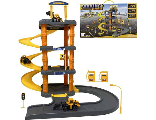 Mega Parcheggio 4 Piani Gioco Garage Pista Macchinine per Bambini con 3 Veicoli