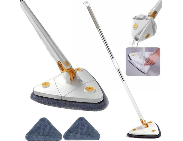 Mocio Triangolare Lavapavimenti MOP Girevole Auto Strizzante Soffitto Polvere