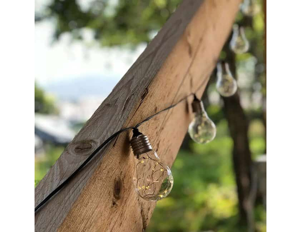 Catena Luminosa Esterno 10 Lampadine E27 Luce LED Calda Cavo 3.8mt...