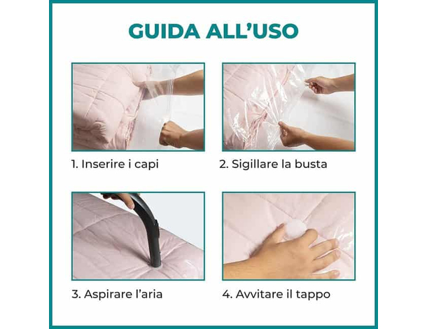 6x Sacchetti Buste Salvaspazio Sottovuoto Profumo Rosa Armadio 50x60cm Abiti...