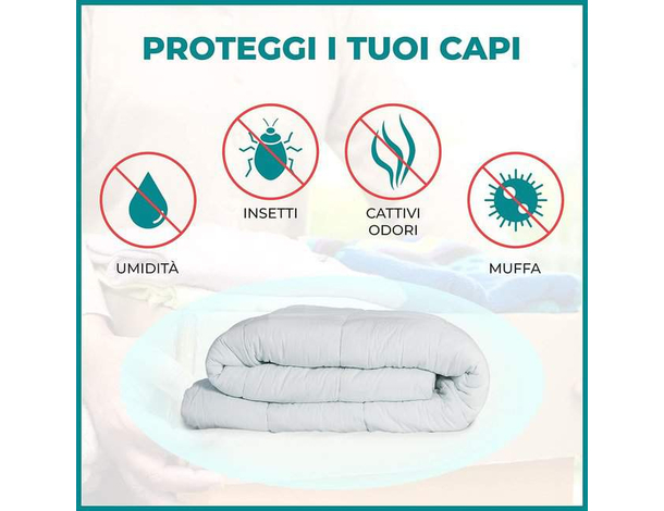 6x Sacchetti Buste Salvaspazio Sottovuoto Profumo Rosa Armadio 50x60cm Abiti...