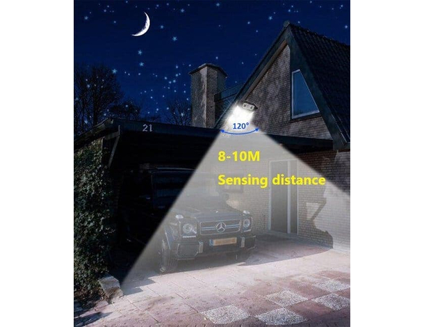 Lampione Faretto Solare LED Sensore di Movimento Faro Esterno Telecomando...