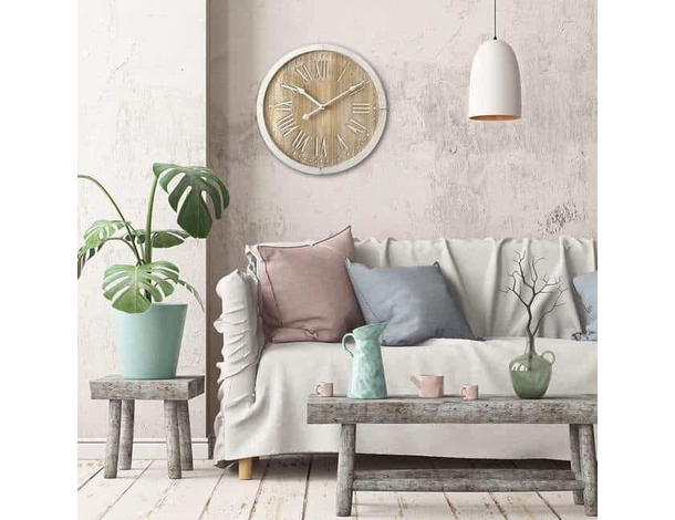 Orologio da Parete Shabby Chic Cucina Casa Diametro 33 cm Plastica Vari...