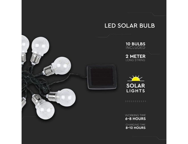 Catena Luminosa Esterno 10 Lampadine E27 Luce LED Calda Cavo 3.8mt...