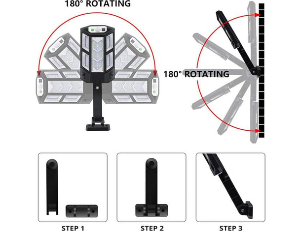 Lampione Faretto Solare LED Sensore di Movimento Faro Esterno Telecomando...