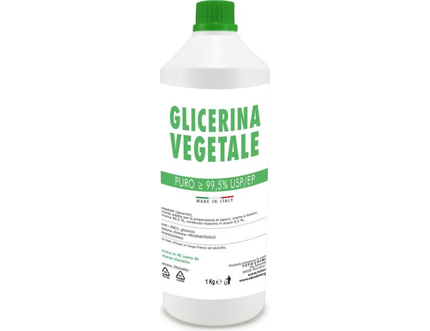 Glicerina vegetale 99,5% preparazione cosmetica trasparente professionale 1kg
