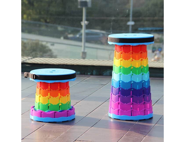 Sgabello Telescopico Pieghevole a Scomparsa Portatile Campeggio Multicolore...