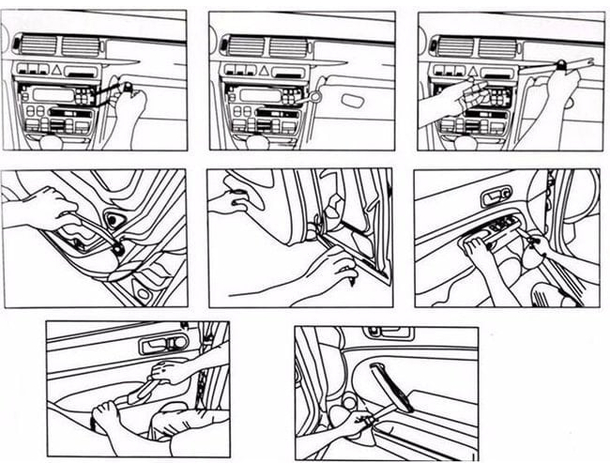 Kit 4 Attrezzi per Smontaggio Interni Auto Cruscotti Portiere Sistemi Audio...