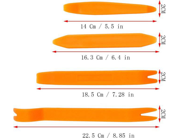 Kit 4 Attrezzi per Smontaggio Interni Auto Cruscotti Portiere Sistemi Audio...