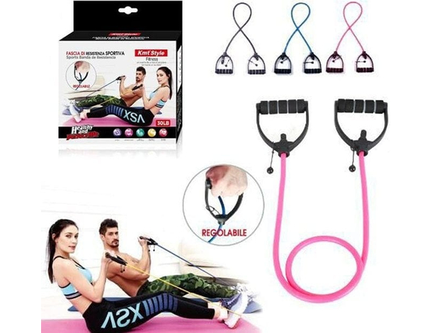 Elastici Fitness Banda Elastica di Resistenza Allenamento Fascia 30lb...