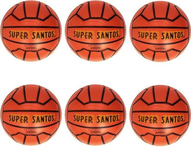 6x Pallone Mondo Super Santos 23cm Calcio Divertimento Bambini Leggero BIO