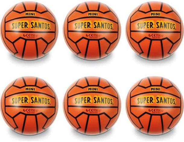 6x Pallone Mondo Mini Super Santos 14cm Divertimento Bambini Leggero Basket