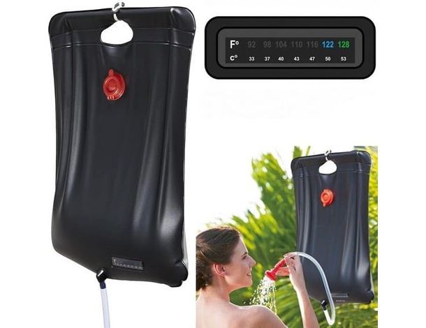 Doccia a Riscaldamento Solare Portatile con Sacca 20 LT per Campeggio Giardino