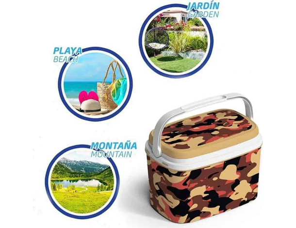 Frigo Passivo Termico in Plastica Antigraffio 6LT Stampa Mimetica Portatile...