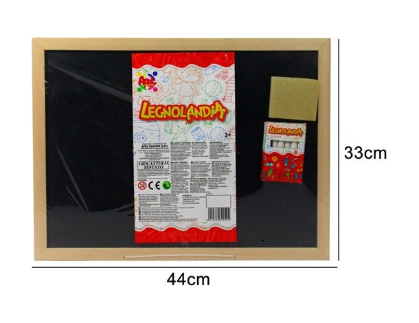 Lavagna Con Cornice in Legno Scrivibile 44x33cm con Gessetti Cancellino...